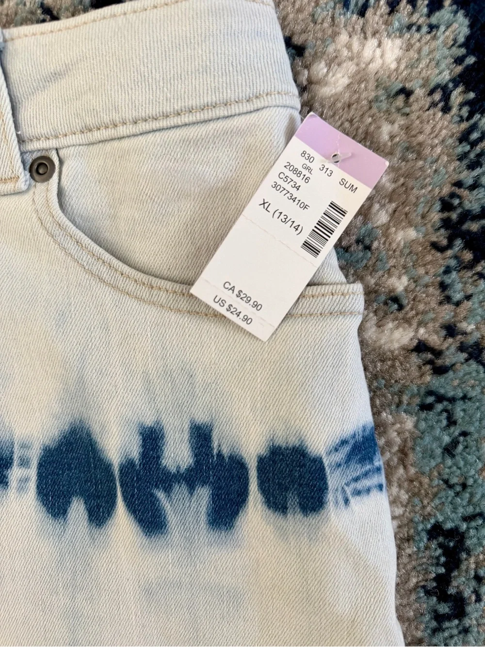 Maurice’s Kids Eyelet Tiered Tank Top L(10-12) and Tie-Dye Denim Skirt XL(13/14)